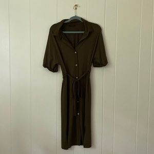 Dark green midi dress